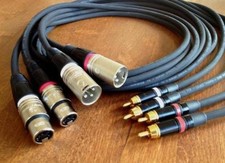 4X2 Mètres XLR-Cinch-Câble Noir Pour Revox PR99 Studer A721 A710 A810 A807 A812