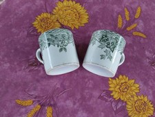 2 Tasses à Café Terre de Fer Saint Amand Hamage Modèle Estival Déco Lierre Vert