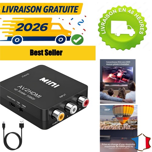Convertisseur rca vers hdmi - vers,