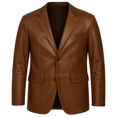 Veste blazer cuir - en, marron