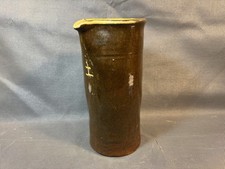 Ancien grand pichet terre cuite vernissée Chartreuse signé Pêcheur mauvais état