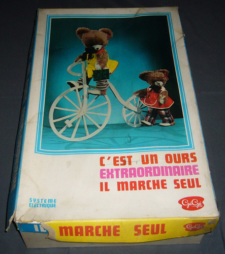Jouet ancien boite ours - boite, gégé