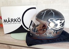 Casque Helmet Helmets Marko Full Moon Noir Moto Biker M Custom Customisé