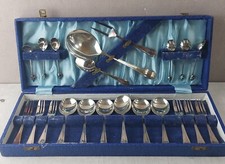 Lot d'anciens couverts à dessert, EPNS / Sheffield Priestley & Moore, vintage