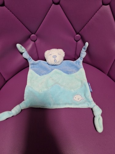 Peluche doudou ours blanc plat