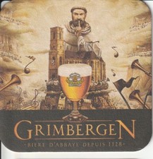 Dessous de verre à bière Grimbergen D'Abbaye Dubbel Belge Depuis 1128