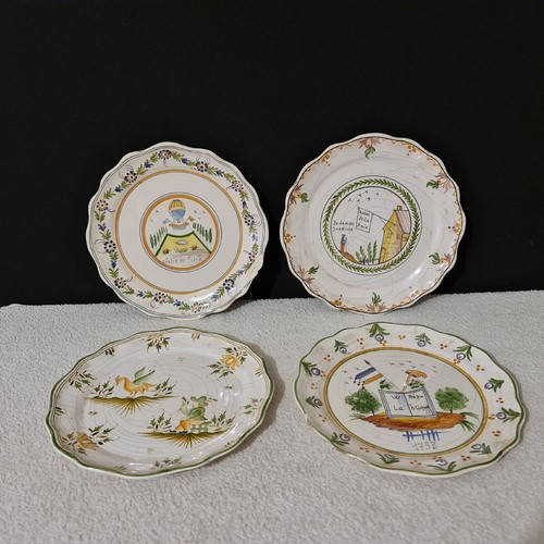 Assiettes faïence vieux - 4, en