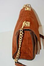 ZARA WOMAN Sac Pochette Daim Marron Chaînette Métal Poches Doubles  TTBE