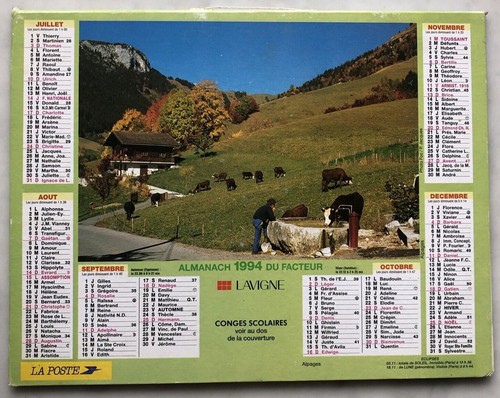 Calendrier almanach ptt - almanach,