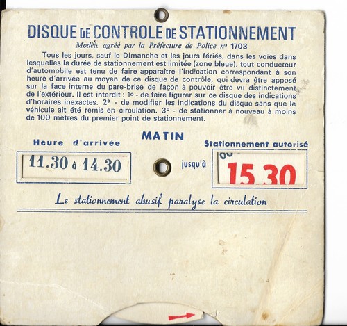 Disque contrôle de - de,