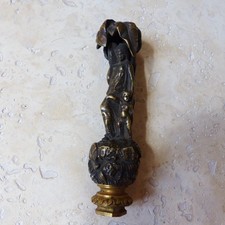 RARE LARGE ANTIQUE 19th CENTURY EGYPTIAN, CHILD & PALM BRONZE WAX SEAL STAMP