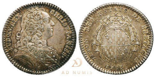 France jeton louis - france, 1736