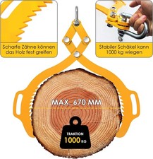 Pince Forestière pour Troncs, Force max. 1000kg, Ouverture max. 670mm, YedZen