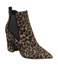 NIB Marc Fisher LTD Tacily Booties Pointed Toe Leopard Calf Hair Size 6.5 6.5M