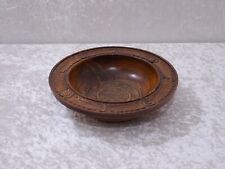 Bol En Bois Design Fait Main Sculpté Art Populaire - Vintage - 19,5 Cm
