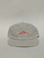 Hemp snap back dad hat - natural color with mountain logo
