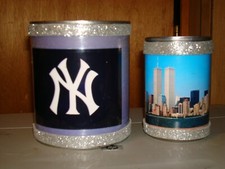 3 NY Yankees  pen can holders
