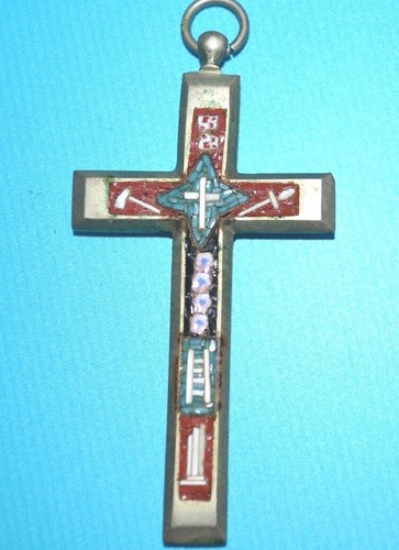 Ancien pendentif croix emaux - ancien,
