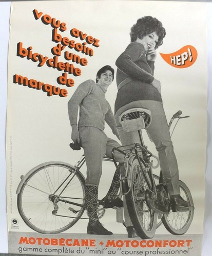 Affiche 1968 garage motobecane - garage,