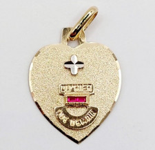 Pendentif médaille d'amour or 18k "+ qu'hier - que demain" AUGIS -L'Intemporelle