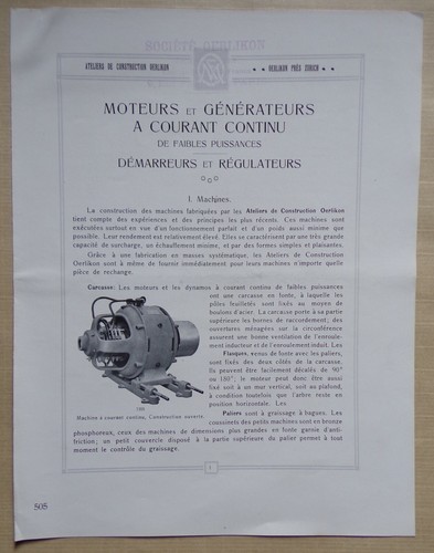 Oerlikon moteurs - moteurs, et