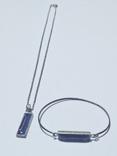 Beau Ensemble Collier Chaîne + Bracelet En Argent