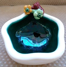 Coupe Keramos  Sevres Avec Fruits  Céramique Signé 