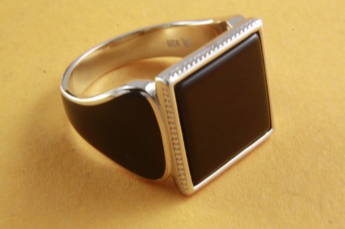 Bague pour hommes pierre noire - pour,