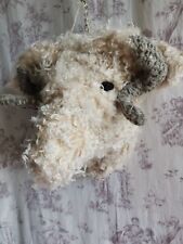 Tête mouton papier mâché fausse fourrure pièce unique artisanat