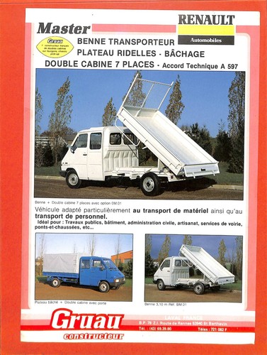 Renault master benne double - /,