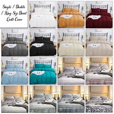 Literie Set Housse de Couette Ultra Doux Microfibre Avec Assorti Taie Tout Sizes