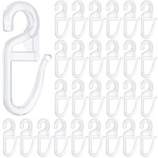 100 Crochet pour Rideaux Transparents Plastique Anneau de Rideau pour Tringle...