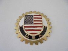 Plaque de calandre émaillée 75mm Badge Automobile Club USA Etats Unis C2