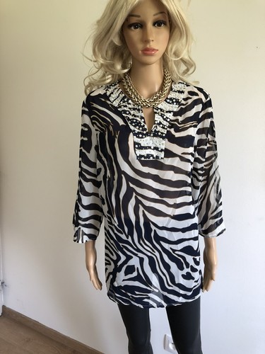 Blouse bleue marine blanche - marine,