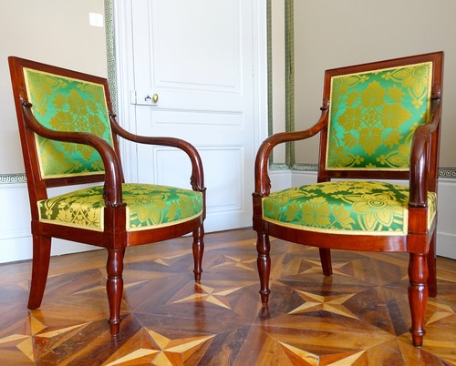 Paire fauteuils acajou - de,