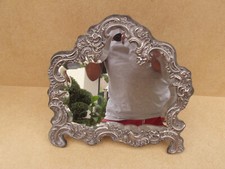 ancien Cadre Miroir en Argent poinçons lion marchant décor rocaille Napoleon III