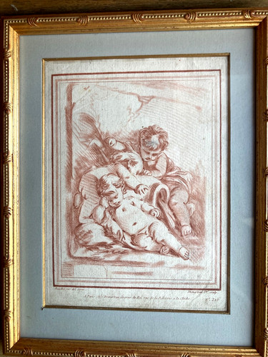 Gravure xviii ancienne - ancienne, d'apres