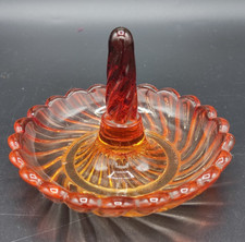 Baccarat bambou tors baguier coupelle porte bijoux cristal rose dégradé signé