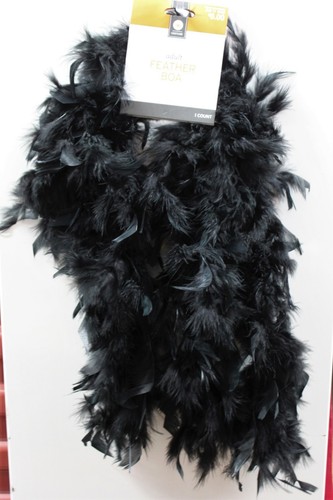 Noir boa plume long halloween - boa,
