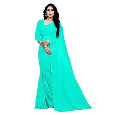 Sari Georgette uni pour femme