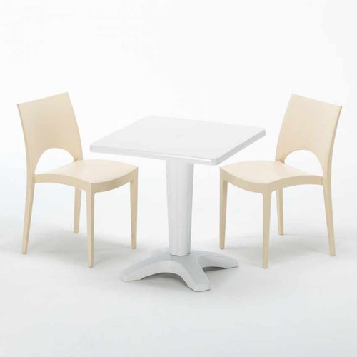 Table carrée blanche - table, 70x70cm