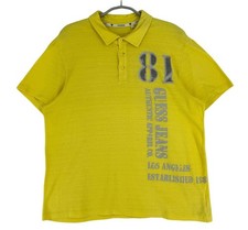 Guess Hommes Décontracté Polo T-Shirt Jaune À Manches Courtes Taille L