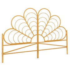 Tête de lit sur pied IVY 160 cm effet rotin en forme de fleur