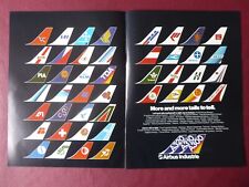 10/1982 PUB AIRBUS A300 A310 TAILS VARIG KLM PIA TDA VASP AIRLINES ORIGINAL AD