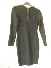 KOOKAI ROBE TRICOT NOIRE MANCHES LONGUES LAINE MELANGEE FABRIQUEE FRANCE