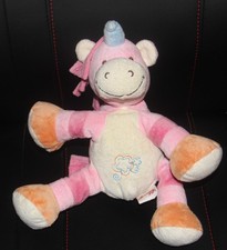 doudou licorne rose blanc 30