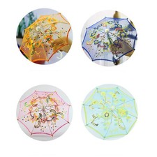  Mini parapluie en dentelle pour enfants, 2 pièces, maison de jeu, jouet,