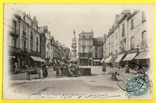 CPA 37 - TOURS La place du GRAND MARCHÉ Animés Commerce "Au petit Ramponneau"
