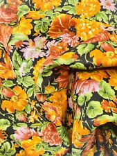 Coupon  Tissu Jersey Fleuri Vintage 1960  1970 250 x 140 cm Parfait état