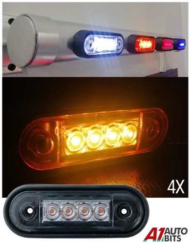 24v led ambre courbé - 4x, pour